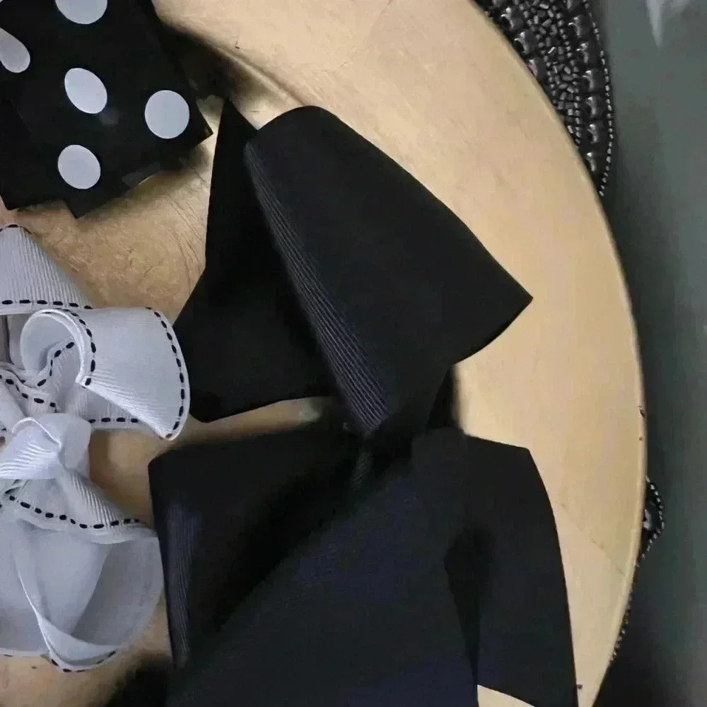 LOT OF 5 GIRLS HAIRBOWS BLACK/ BLACK&WHITE
